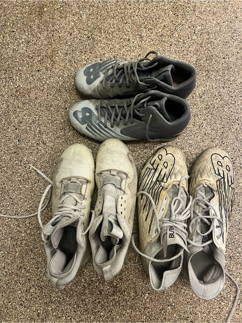 New Balance Kids Gray and White Soccer Cleats Pack
